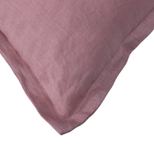 ARDENNE Washed French Linen Cushion with Oxford Edge Rose Pink 50x50cm