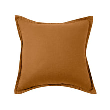 ARDENNE Washed French Linen Cushion with Oxford Edge Mustard 50x50cm