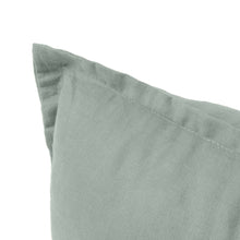 ARDENNE Washed French Linen Cushion with Oxford Edge Eucalyptus Green 50x50cm