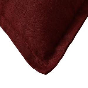 ARDENNE Washed French Linen Cushion with Oxford Edge Sienna Red 50x50cm