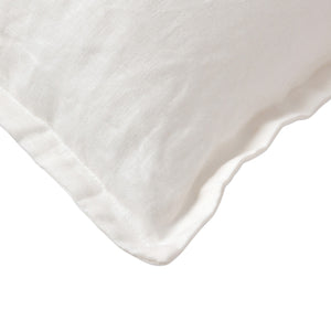 ARDENNE Washed French Linen Cushion with Oxford Edge White 50x50cm