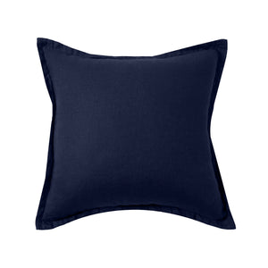 ARDENNE Washed French Linen Cushion with Oxford Edge Indigo Blue 50x50cm