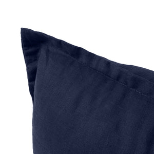 ARDENNE Washed French Linen Cushion with Oxford Edge Indigo Blue 50x50cm