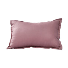 ARDENNE Washed French Linen Rectangular Cushion with Oxford Edge Rose Pink 40x60cm