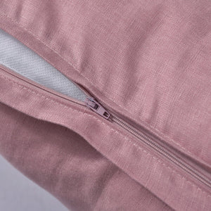 ARDENNE Washed French Linen Rectangular Cushion with Oxford Edge Rose Pink 40x60cm