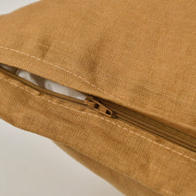 ARDENNE Washed French Linen Rectangular Cushion with Oxford Edge Mustard 40x60cm