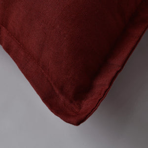 ARDENNE Washed French Linen Rectangular Cushion with Oxford Edge Sienna Red 40x60cm