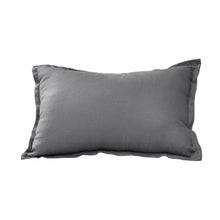 ARDENNE Washed French Linen Rectangular Cushion with Oxford Edge Birch Grey 40x60cm