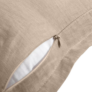 ARDENNE Washed French Linen Cushion with Oxford Edge - Sand