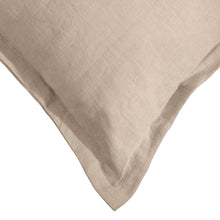 ARDENNE Washed French Linen Cushion with Oxford Edge - Sand