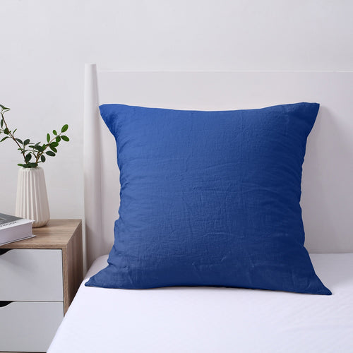 100% European Flax Linen Pillowcase DEEP BLUE