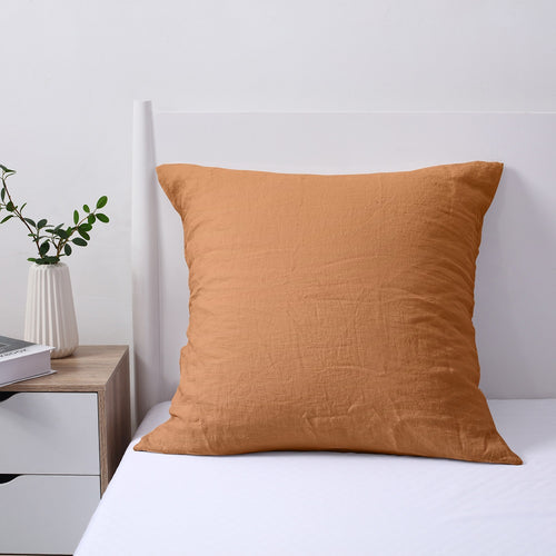 100% European Flax Linen Pillowcase RUST